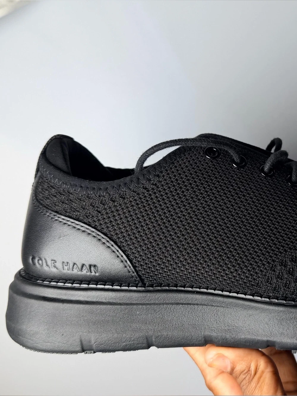 Cole Haan Black Knit Lace-Up Sneakers for Men